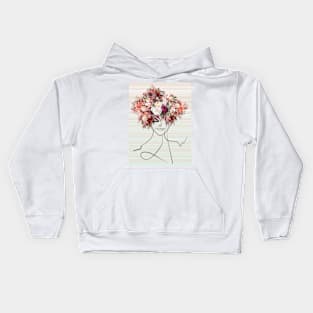 Flower Head Woman Kids Hoodie